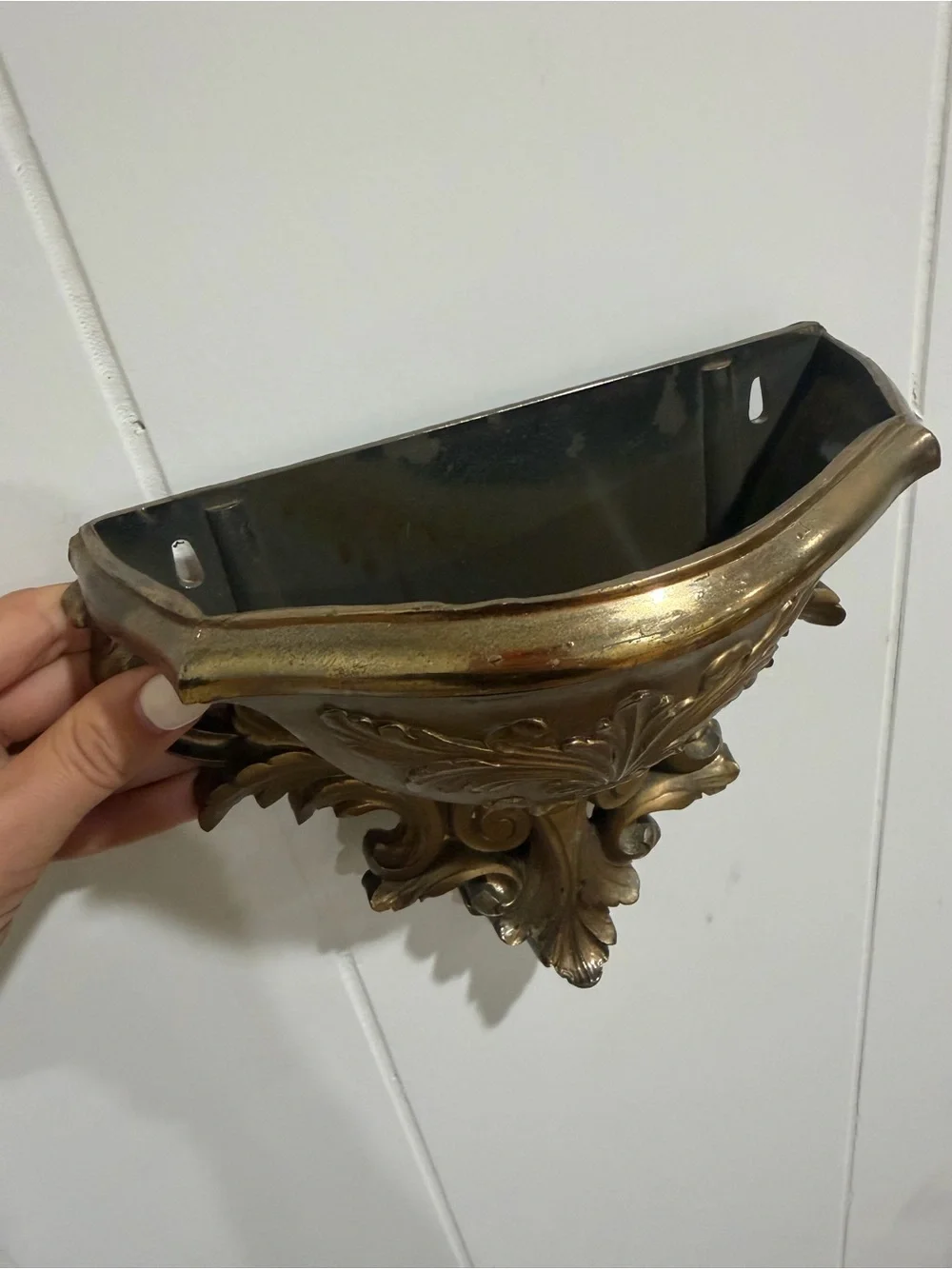 Vintage Ornate Gold Wall Planter by rococo
